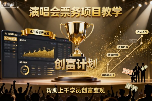 演唱会票务项目教学，业内培训天花板，帮助上千学员创富变现(更新)-问小徐资源库