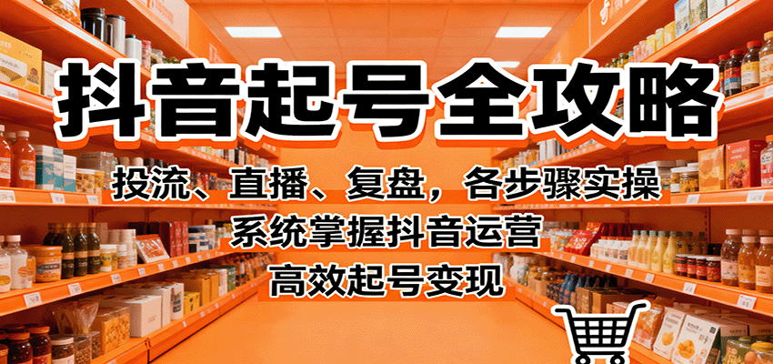 抖音起号全攻略，投流、直播、复盘，各步骤实操，系统掌握抖音运营，高效起号变现-问小徐资源库
