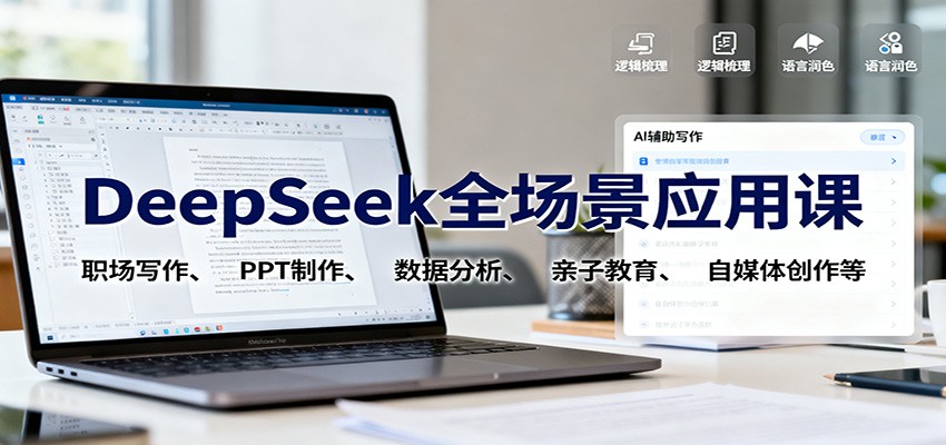 DeepSeek全场景应用课：职场写作、 PPT制作、数据分析、亲子教育、自媒体创作等-问小徐资源库