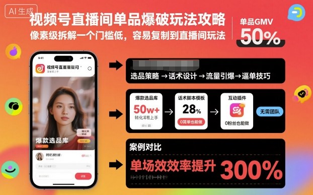 视频号直播间单品爆破玩法攻略，像素级拆解一个门槛低，容易复制到直播间玩法-问小徐资源库