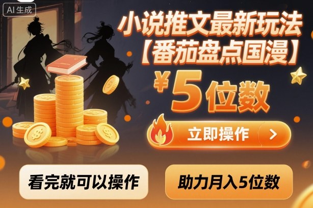 小说推文最新玩法，助力月入5位数【番茄盘点国漫】玩法，看完就可以操作-问小徐资源库