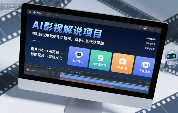 AI影视解说项目，电影解说爆款制作全流程，新手也能快速掌握-问小徐资源库