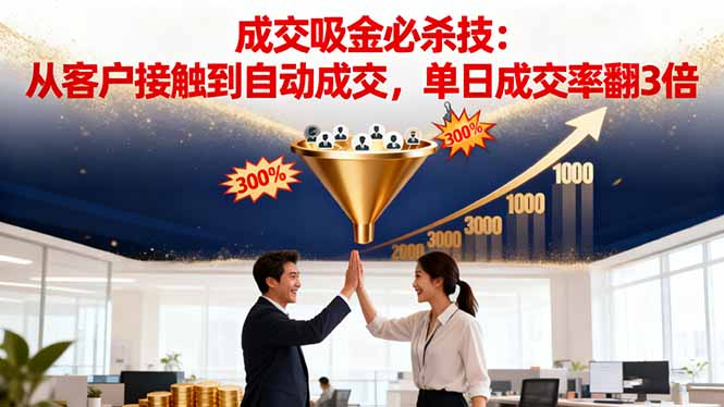 吸金成交营销必杀技:从客户接触到自动成交,单日成交率翻3倍-问小徐资源库