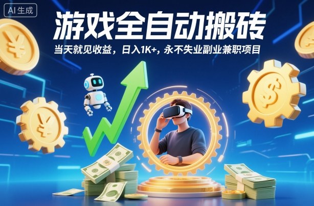 游戏全自动搬砖，当天就见收益，日入1K+，永不失业副业兼职项目【揭秘】-问小徐资源库