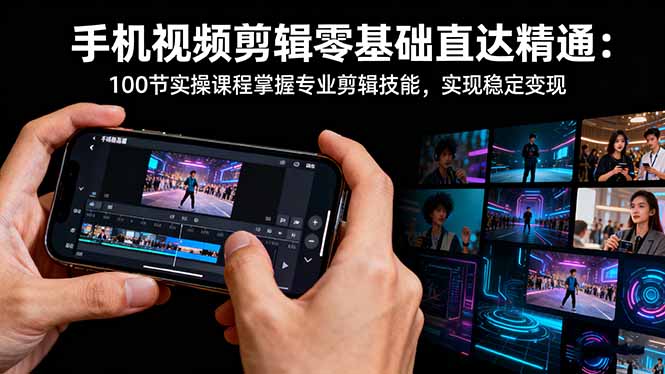 手机视频剪辑零基础直达精通：100节实操课程掌握专业剪辑技能，实现稳...-问小徐资源库