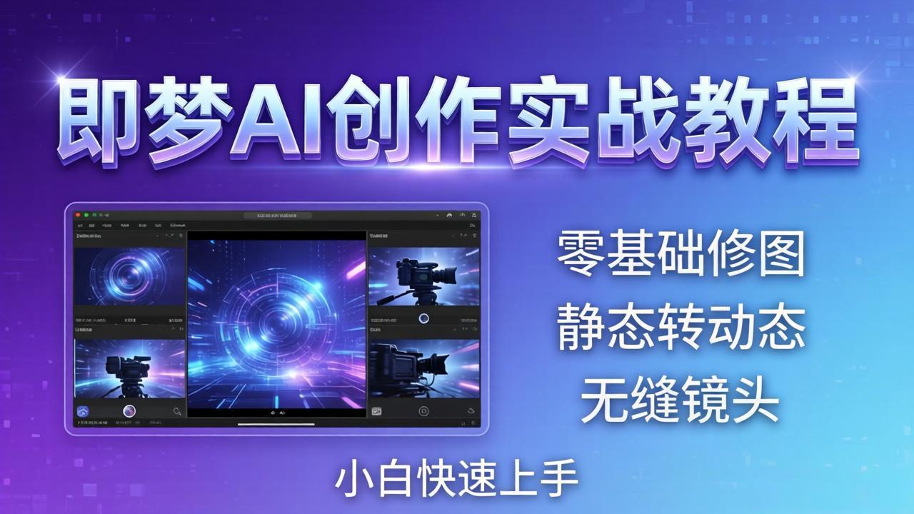 即梦AI创作实战教程，从零基础修图到AI导演，实战教学静态转动态+无缝镜头，小白快速上手-问小徐资源库