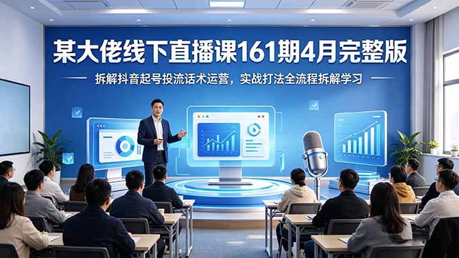 某大佬线下直播课161期4月完整版，拆解抖音起号投流话术运营，实战打法全流程拆解学习-问小徐资源库
