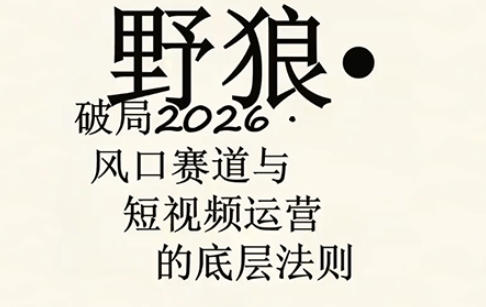 野狼团队·多平台实操运营课，覆盖AI口播、服装、好物、漫剪等热门玩法(更新4月29日)-问小徐资源库