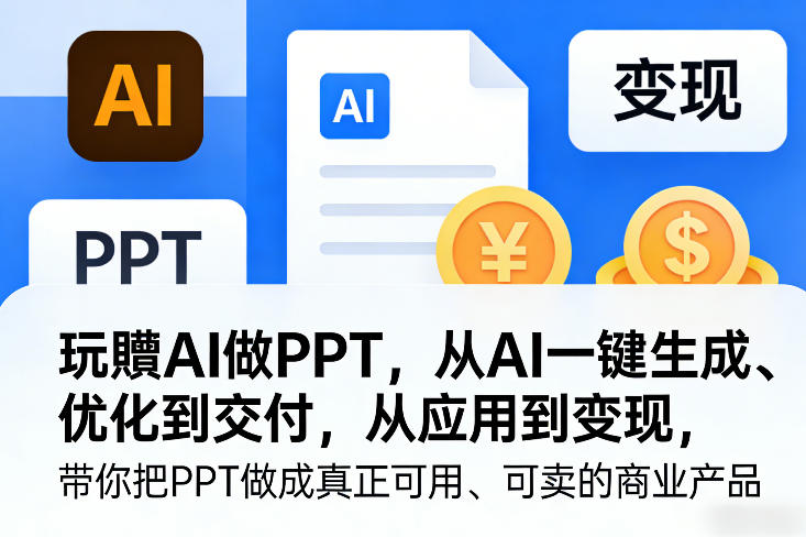 玩賺AI做PPT，从AI一键生成、优化到交付，从应用到变现，带你把PPT做成真正可用、可卖的商业产品(更新0421)-问小徐资源库