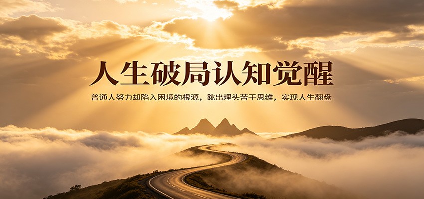 人生破局认知觉醒，普通人努力却陷入困境的根源，跳出埋头苦干思维，实现人生翻盘-问小徐资源库