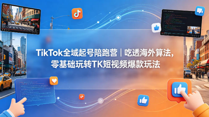 TikTok全域起号陪跑营｜吃透海外算法，零基础玩转TK短视频爆款玩法-问小徐资源库