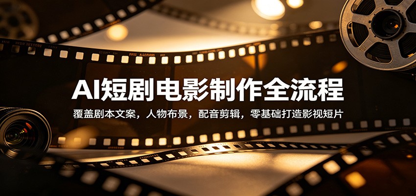 AI短剧电影制作全流程：覆盖剧本文案，人物布景，配音剪辑，零基础打造影视短片-问小徐资源库