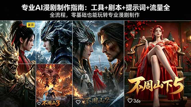 专业AI漫剧制作指南：工具+剧本+提示词+流量全流程，零基础也能玩转专业漫剧制作-问小徐资源库