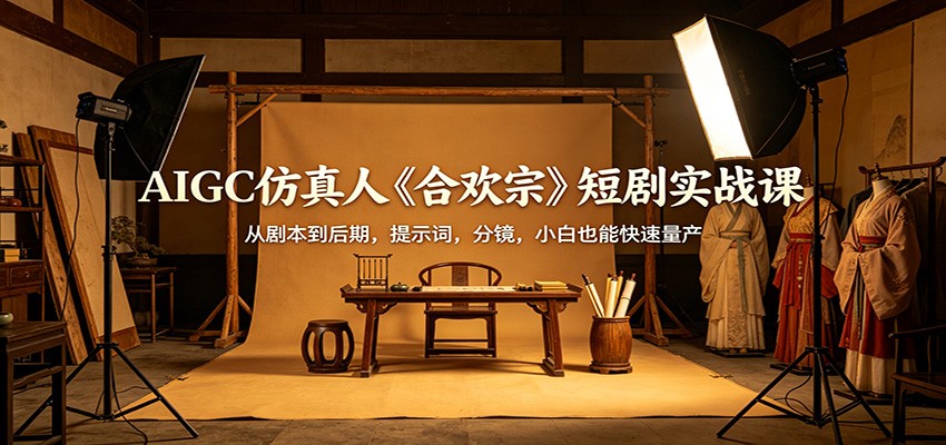 AIGC仿真人《合欢宗》短剧实战课：从剧本到后期，提示词，分镜，小白也能快速量产-问小徐资源库