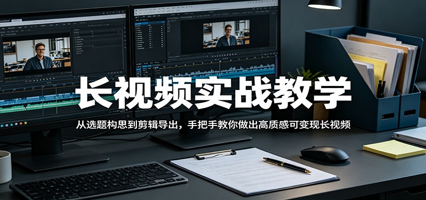 长视频实战教学，从选题构思到剪辑导出，手把手教你做出高质感可变现长视频-问小徐资源库