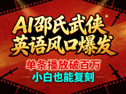 AI邵氏武侠英语风口爆发，单条播放破百万，小白也能复刻-问小徐资源库