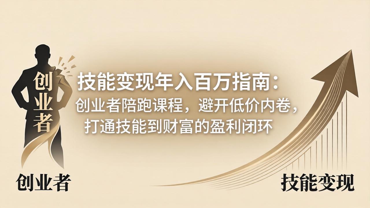 技能变现年入百万指南：创业者陪跑课程，避开低价内卷，打通技能到财富的盈利闭环-问小徐资源库