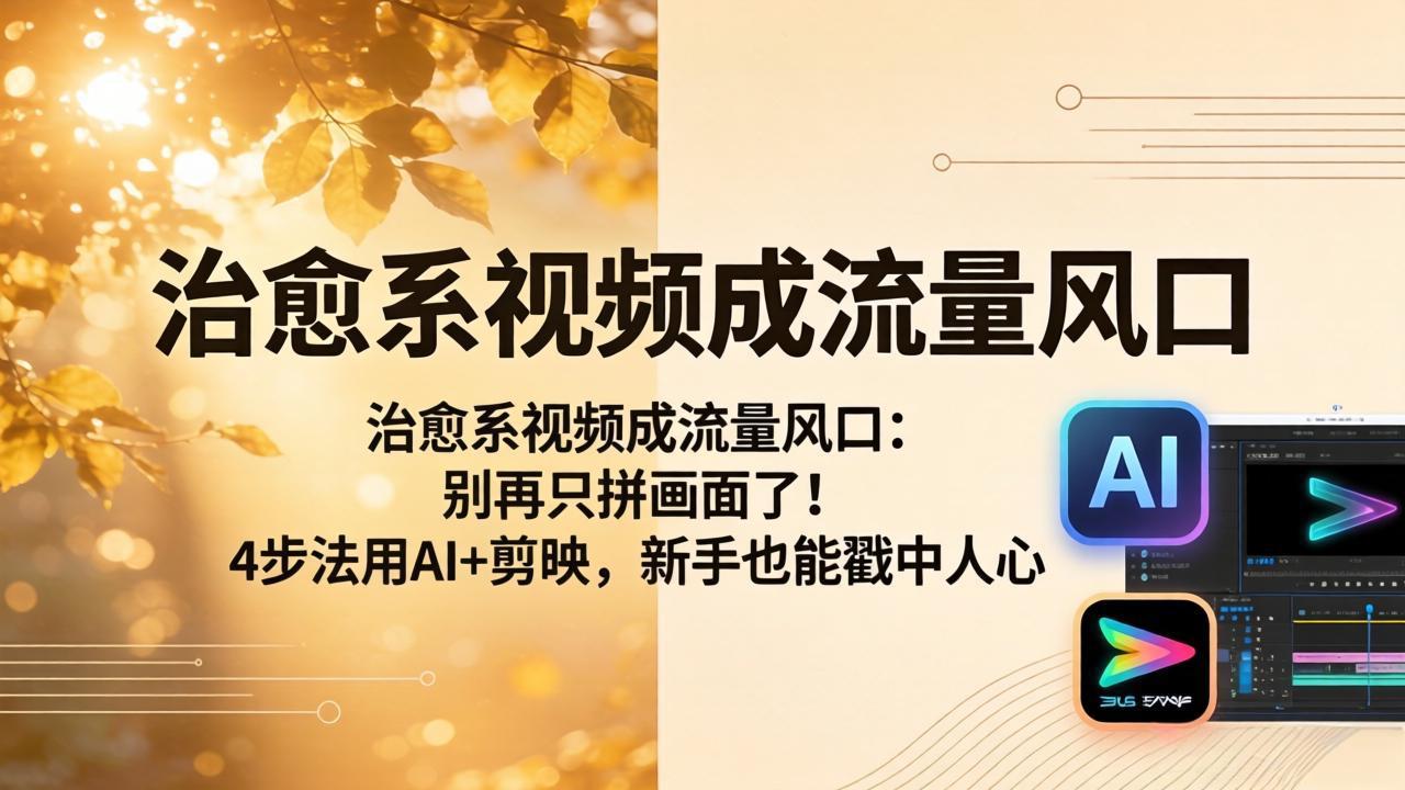 治愈系视频成流量风口：别再只拼画面了！4步法用AI+剪映，新手也能戳中人心-问小徐资源库