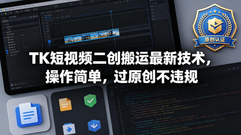 TK短视频二创搬运最新技术，操作简单，过原创不违规-问小徐资源库