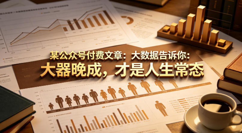 某公众号付费文章：大数据告诉你：大器晚成，才是人生常态-问小徐资源库
