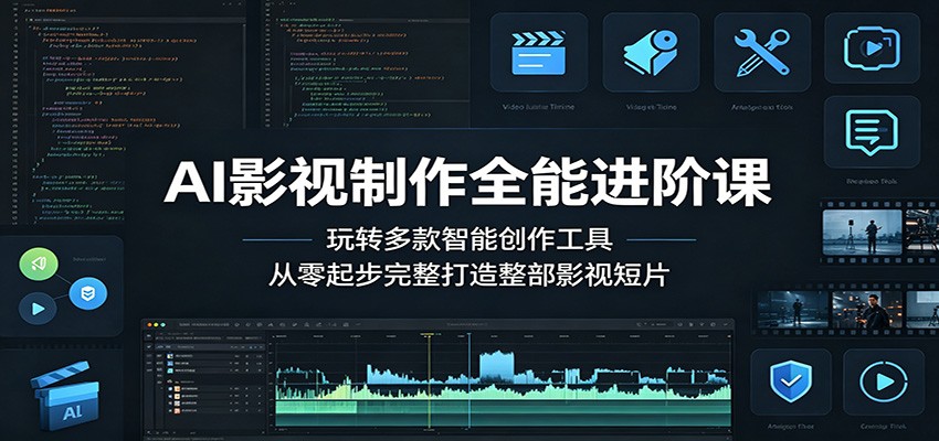 AI影视制作全能进阶课：玩转多款智能创作工具，从零起步完整打造整部影视短片-问小徐资源库