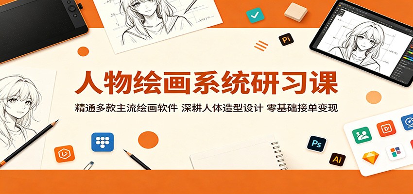 人物绘画系统研习课：精通多款主流绘画软件，深耕人体造型设计，零基础接单变现-问小徐资源库