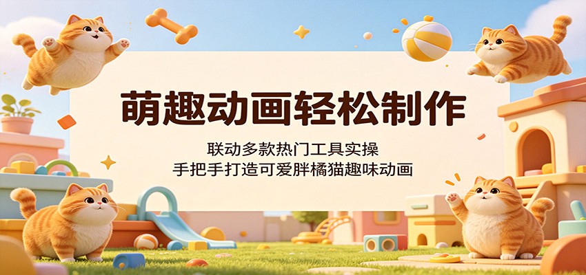 萌趣动画轻松制作,联动多款热门工具实操,手把手打造可爱胖橘猫趣味动画-问小徐资源库