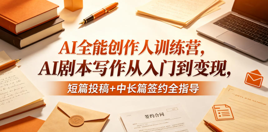 AI全能创作人训练营，AI剧本写作从入门到变现，短篇投稿+中长篇签约全指导-问小徐资源库