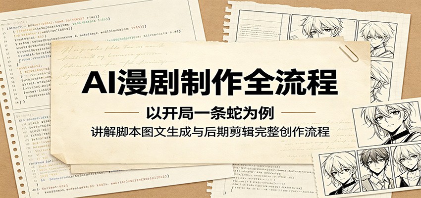 AI漫剧制作全流程：以开局一条蛇为例，讲解脚本图文生成与后期剪辑完整创作流程-问小徐资源库