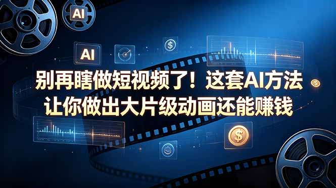 别再瞎做短视频了!这套 AI 方法让你做出大片级动画还能赚钱【原创双语字幕】-问小徐资源库
