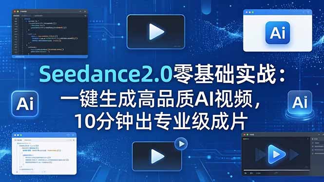 Seedance2.0零基础实战：一键生成高品质AI视频，10分钟出专业级成片-问小徐资源库