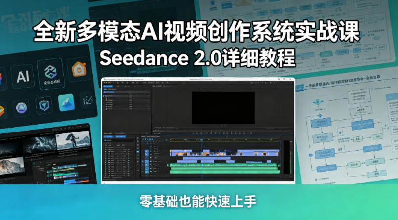 全新多模态AI视频创作系统实战课，Seedance 2.0详细教程，零基础也能快速上手-问小徐资源库