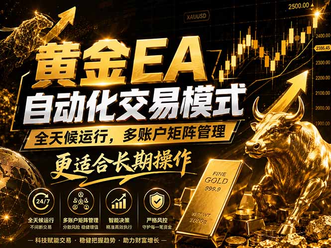 黄金EA量化：多窗口矩阵稳定运行，系统自动执行，收益空间持续放大-问小徐资源库