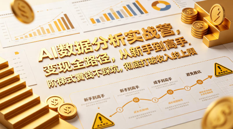 AI数据分析实战营，变现全路径，从新手到高手，阶梯式賺钱不踩坑，彻底打破收入的上限-问小徐资源库
