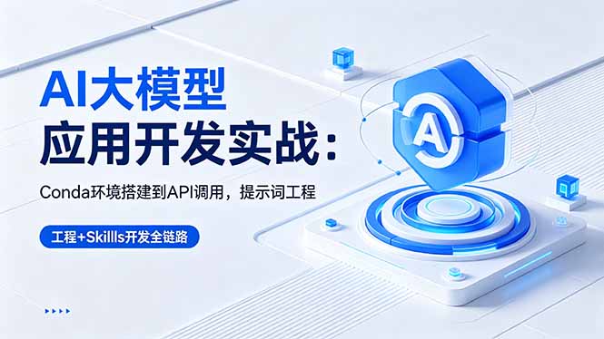 AI 大模型应用开发实战:Conda环境搭建到API调用,提示词工程+Skills开发全链路-问小徐资源库