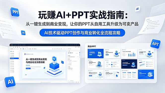 玩赚AI+PPT实战指南-更新5月13：从一键生成到商业变现，让你的PPT从自用工具升级为可卖产品-问小徐资源库