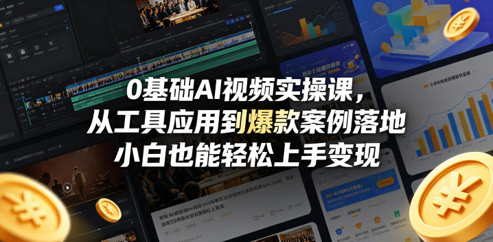0基础AI视频实操课，从工具应用到爆款案例落地，小白也能轻松上手变现-问小徐资源库