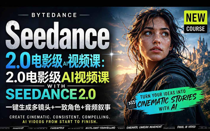 字节跳动的Seedance 2.0 AI电影视频生成制作教程，一键生成多镜头+一致角色+音频叙事-中英字幕-问小徐资源库