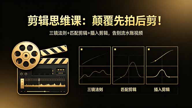 剪辑思维课：颠覆先拍后剪！三镜法则+匹配剪辑+插入剪辑，告别流水账视频-问小徐资源库