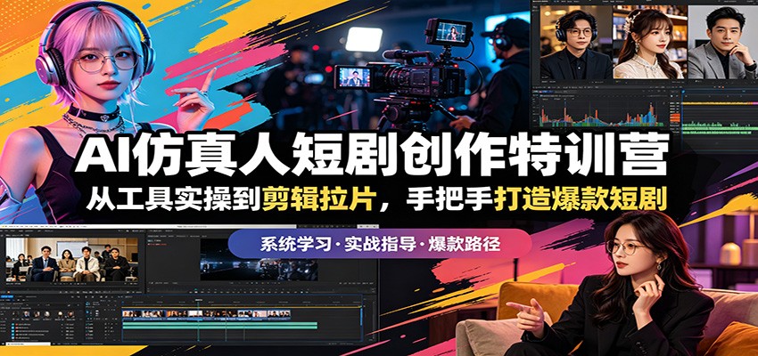 AI仿真人短剧创作特训营：从工具实操到剪辑拉片，手把手打造爆款短剧-问小徐资源库