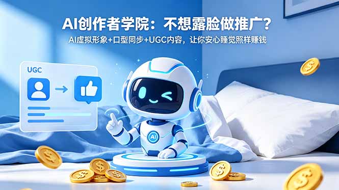 AI创作者学院：不想露脸做推广？AI虚拟形象+口型同步+UGC内容，让你安心睡觉照样赚钱-问小徐资源库