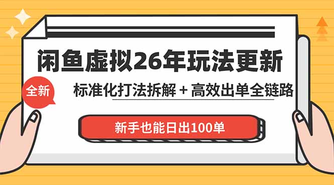 闲鱼虚拟从0到1系统化运营课程：标准化打法拆解 + 高效出单全链路教学，新手也能日出100单-问小徐资源库