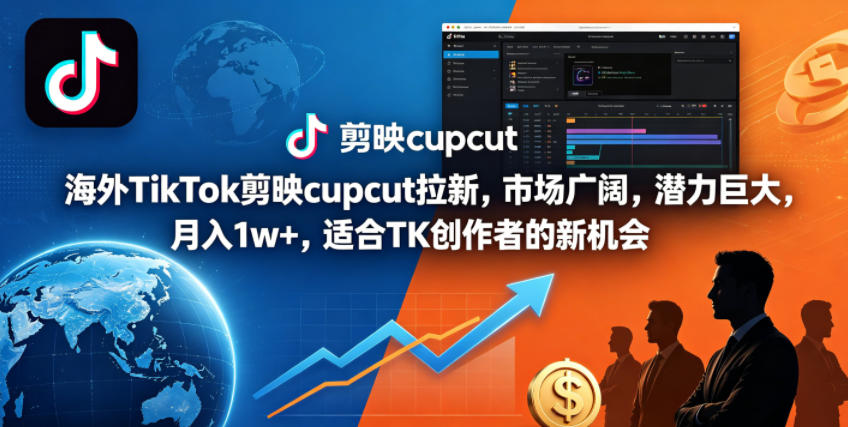 海外TikTok剪映cupcut拉新，市场广阔，潜力巨大，月入1w+，适合TK创作者的新机会-问小徐资源库