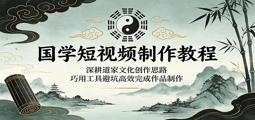 国学短视频制作教程：深耕道家文化创作思路，巧用工具避坑高效完成作品制作-问小徐资源库