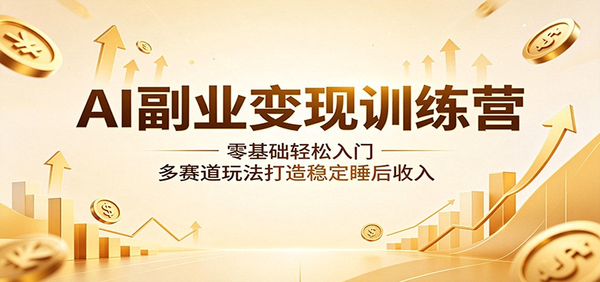 AI副业变现训练营：零基础轻松入门，多赛道玩法打造稳定睡后收入-问小徐资源库