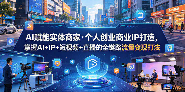 AI赋能实体商家·个人创业商业IP打造,掌握AI+IP+短视频+直播的全链路流量变现打法-问小徐资源库