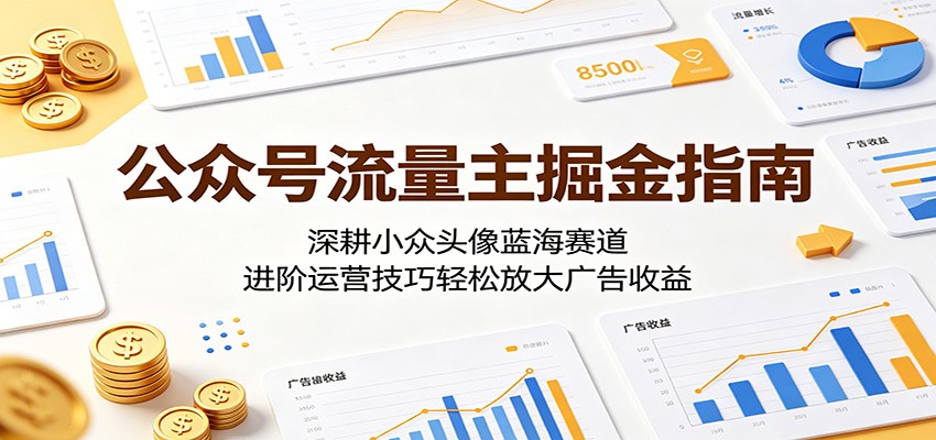 公众号流量主掘金指南：深耕小众头像蓝海赛道，进阶运营技巧轻松放大广告收益-问小徐资源库
