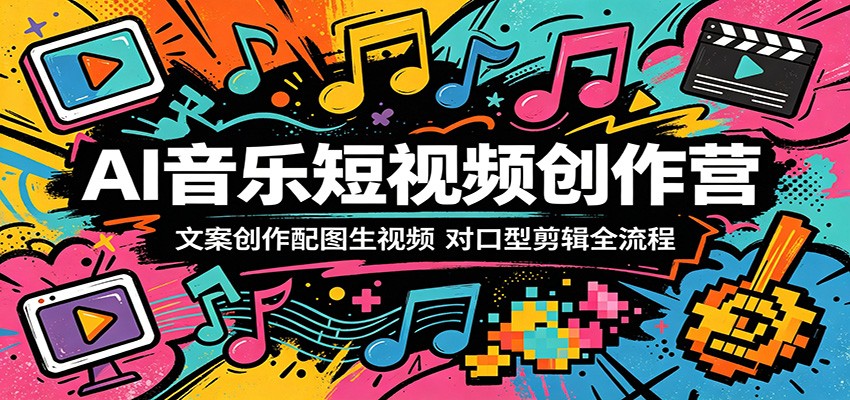 AI音乐短视频创作营：文案创作配图生视频，对口型剪辑全流程-问小徐资源库