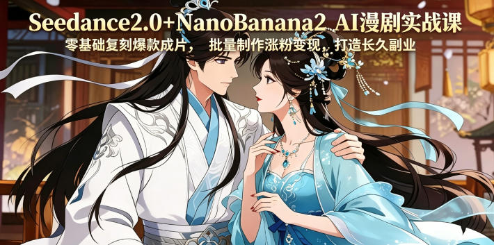Seedance2.0+NanoBanana2 AI漫剧实战课，零基础复刻爆款成片涨粉变现，打造长久副业收益-问小徐资源库