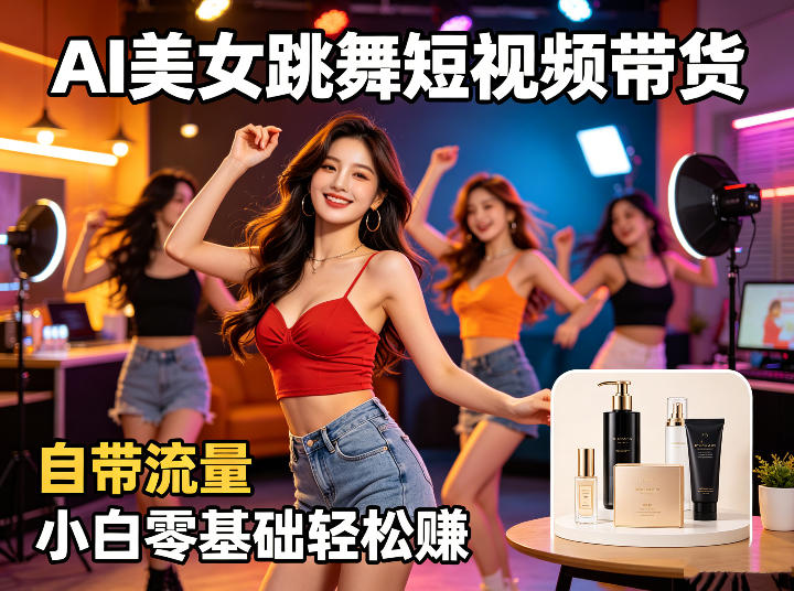 AI美女跳舞短视频带货：自带流量，小白零基础轻松賺，详细拆解-问小徐资源库